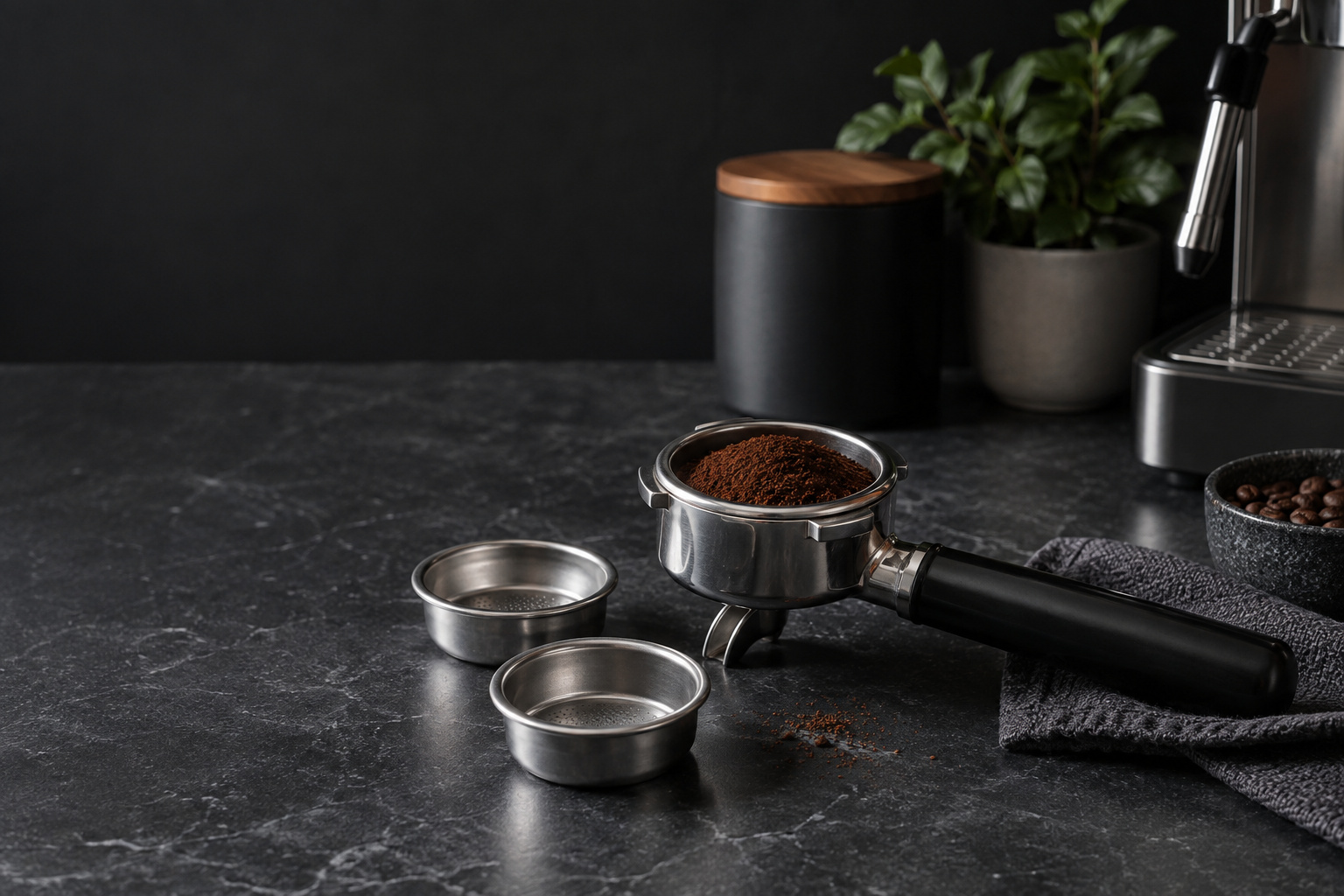 Espresso baskets and portafilters: check fit before buying.